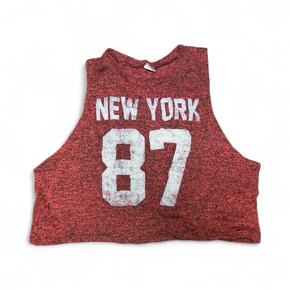 Tops - Red New York 87 Crop Top -Junior Lg